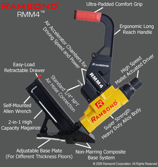 Ramsond RMM4 2in1 Combination Hardwood Flooring Nailer & Stapler Ramsond Corporation