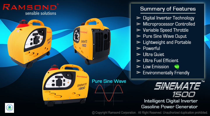 Sinemate 1500 Inverter Generator Features