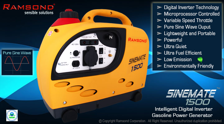 Ramsond® Sinemate™ 1500 Portable Digital Inverter Generator 