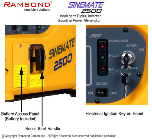 Sinemate 2500 electrical and recoil start