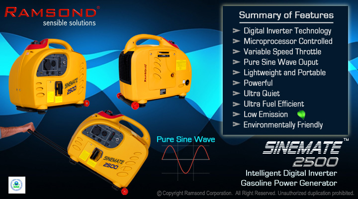 Sinemate 2500 Inverter Generator Features