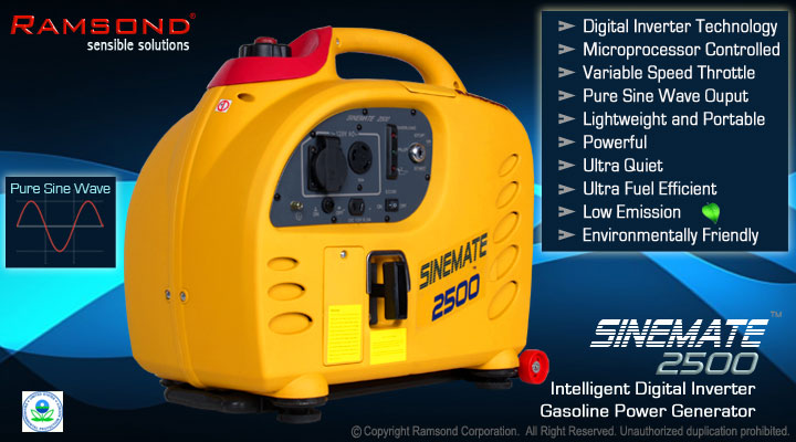 Ramsond® Sinemate™ 2500 Portable Digital Inverter Generator