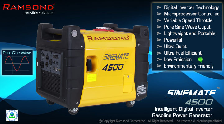 Ramsond® Sinemate™ 4500 Portable Digital Inverter Generator