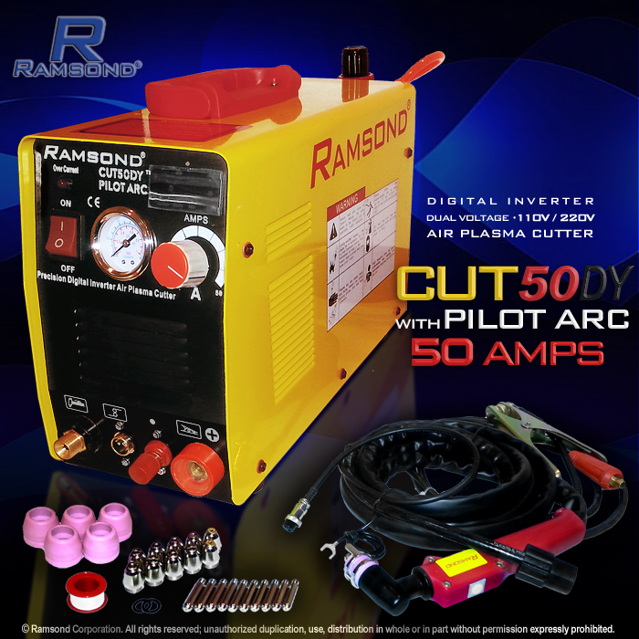Ramsond CUT50 50 Amp Pilot Arc Digital Inverter Plasma Cutter Ramsond
